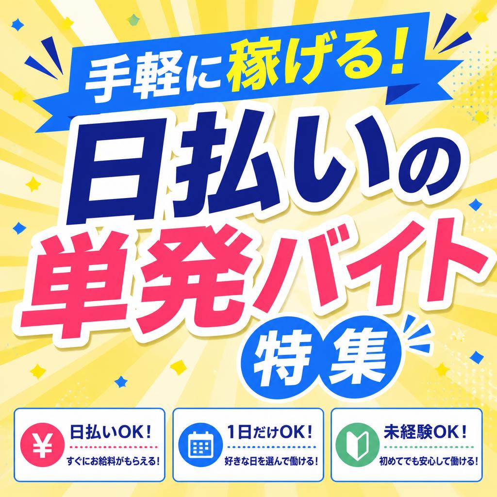 手軽に稼げる！日払いの単発バイト特集