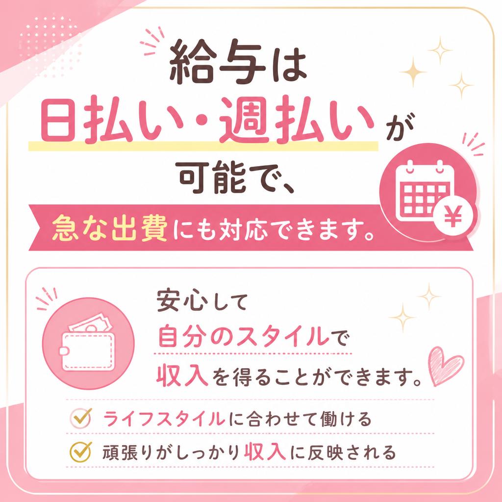 急な出費にも安心の日払い制度