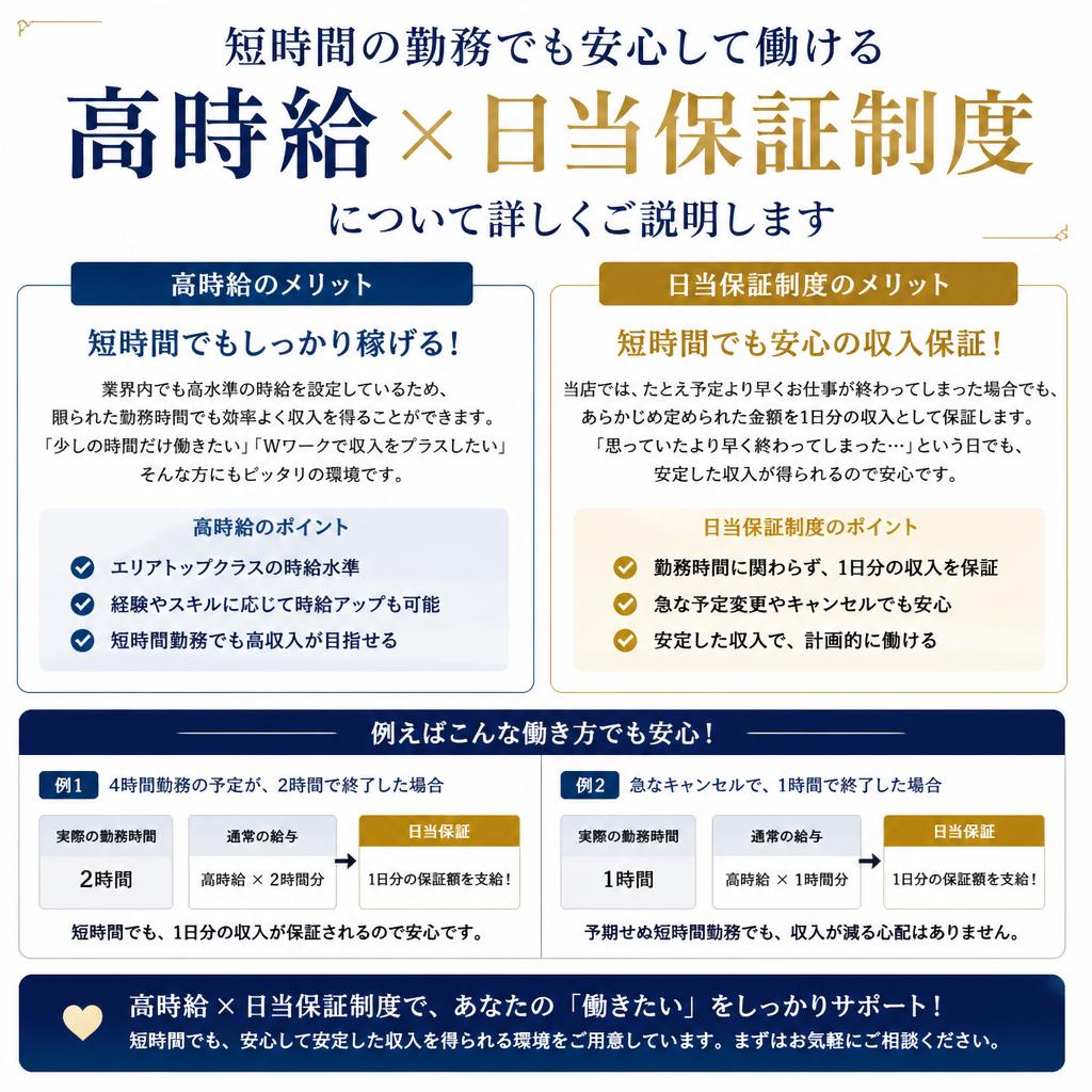 高時給・日当保証の安心感